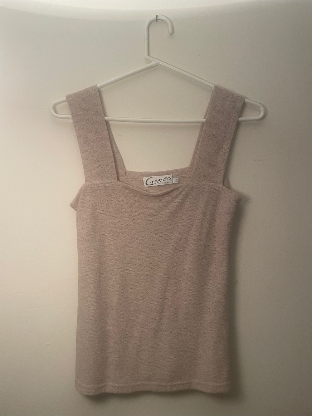 Cream Terry Knit Square-Neck Tank Top by Grace